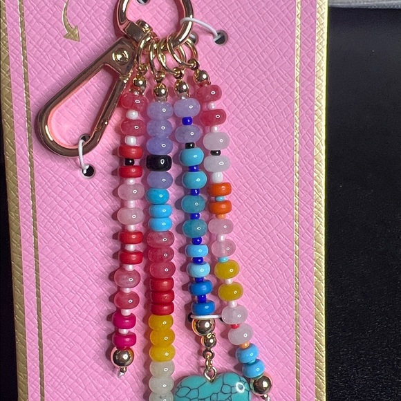 Piper K | Boho Turquoise Genuine Stones Heart Bag Charm - Picture 3 of 9